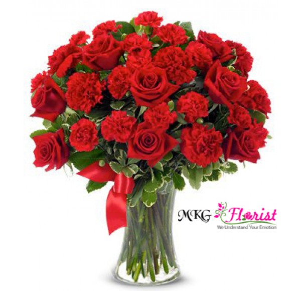 RED FLOWERS 24 PCS