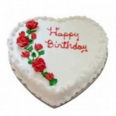 Heart Shape Vanilla Fresh Cream Cake