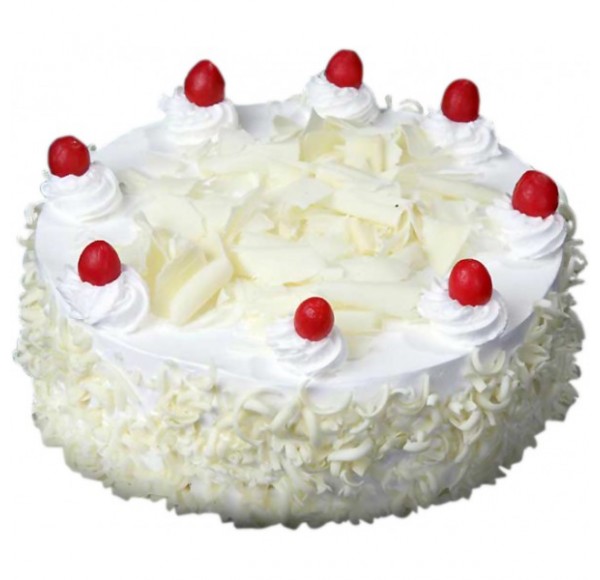  Eggless Fresh Cream White Forest Cake 