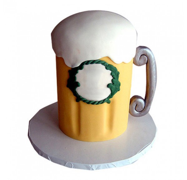 Beer Mug Fondant Cake 