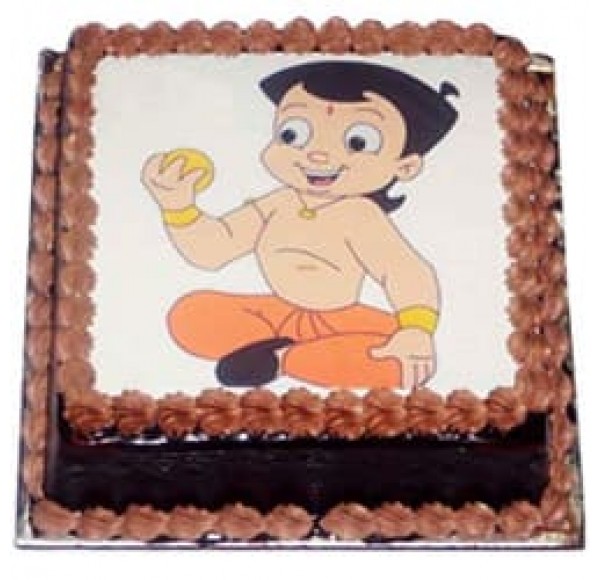 Garnished Treat of Chota Bheem Cake