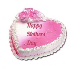 Happy Mothers Day Heart Shape Strawberry Cake