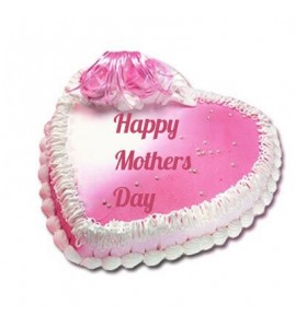 Happy Mothers Day Heart Shape Strawberry Cake