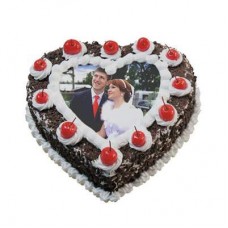 Heart Shape Black Forest Photo Cake